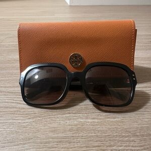 Tory Burch Black Sunglasses with Orange Case